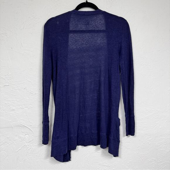J Crew Blue Linen Duster Cardigan Sweater Womens S Casual Preppy Classic Beachy - Picture 3 of 7